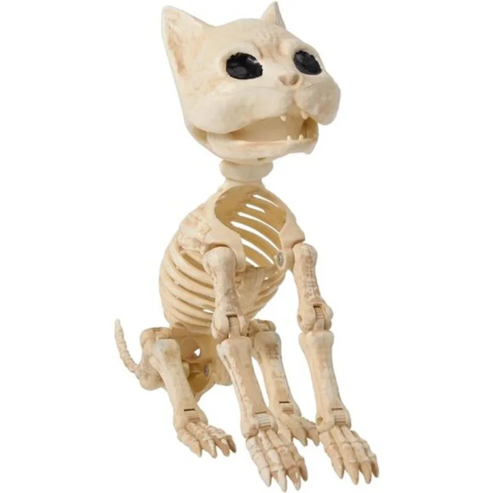 Cat Skeleton Halloween Decorations 8 Inch Plastic Animal Skeletons with